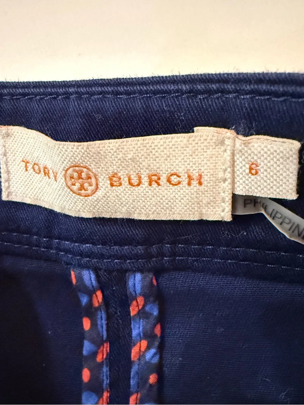 Tory Burch Navy Blue Button Skirt sz 6